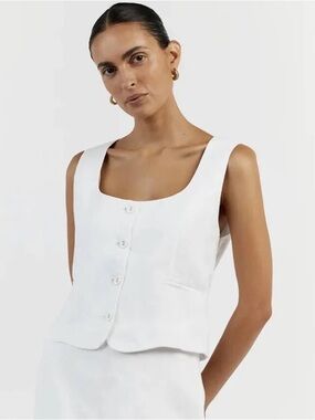 Dissh Oscar White Linen Vest